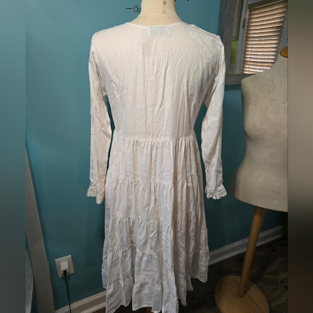 ⚡️Fun Boho Chic Cottagecore White Dress - Picture 4 of 5